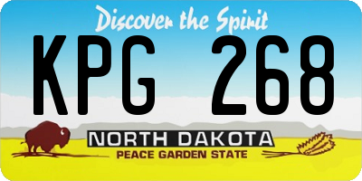 ND license plate KPG268