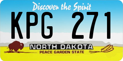 ND license plate KPG271