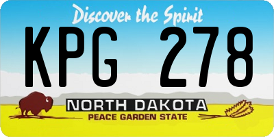ND license plate KPG278