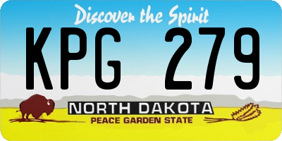 ND license plate KPG279