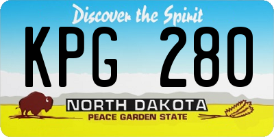 ND license plate KPG280