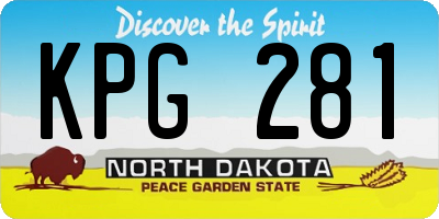 ND license plate KPG281