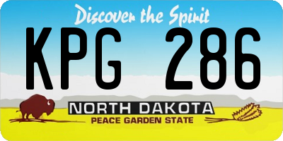 ND license plate KPG286