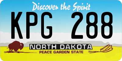 ND license plate KPG288