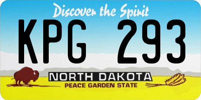 ND license plate KPG293