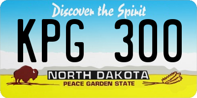 ND license plate KPG300