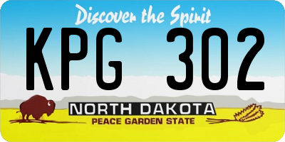 ND license plate KPG302
