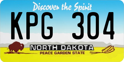 ND license plate KPG304