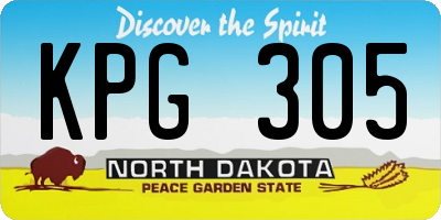 ND license plate KPG305