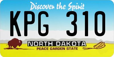 ND license plate KPG310