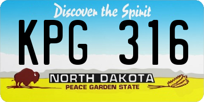 ND license plate KPG316