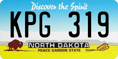 ND license plate KPG319