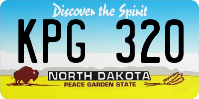 ND license plate KPG320