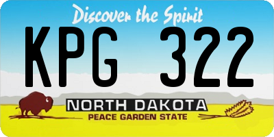 ND license plate KPG322