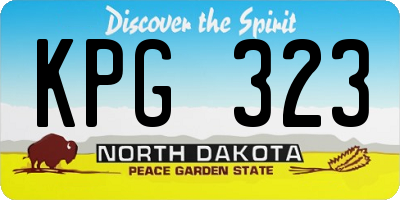 ND license plate KPG323