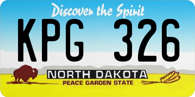 ND license plate KPG326