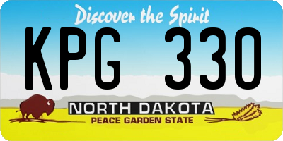 ND license plate KPG330