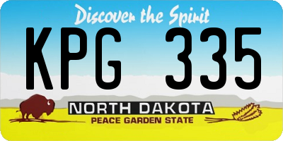 ND license plate KPG335