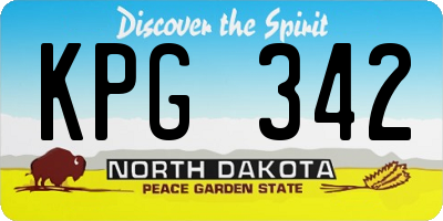 ND license plate KPG342