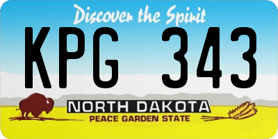 ND license plate KPG343