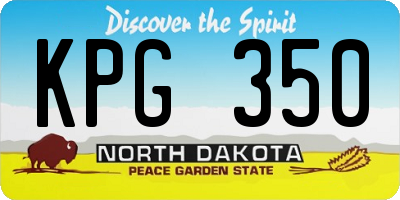 ND license plate KPG350