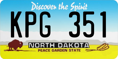 ND license plate KPG351