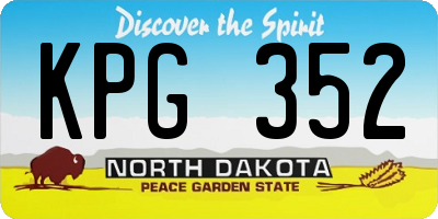 ND license plate KPG352