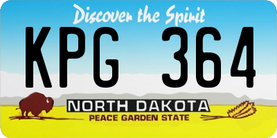 ND license plate KPG364