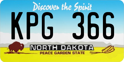 ND license plate KPG366