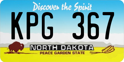 ND license plate KPG367