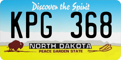ND license plate KPG368