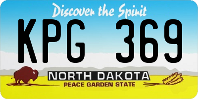 ND license plate KPG369