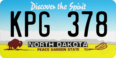 ND license plate KPG378