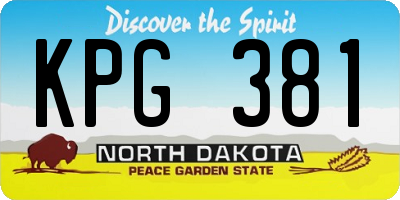 ND license plate KPG381