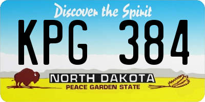 ND license plate KPG384