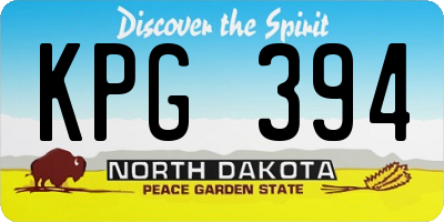ND license plate KPG394