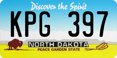 ND license plate KPG397