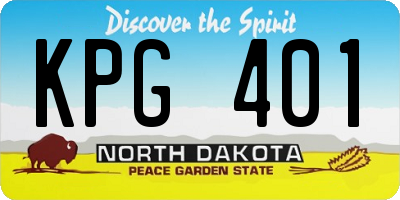 ND license plate KPG401