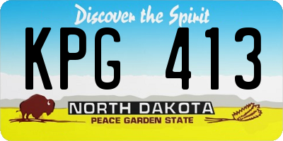ND license plate KPG413