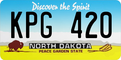 ND license plate KPG420
