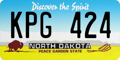 ND license plate KPG424