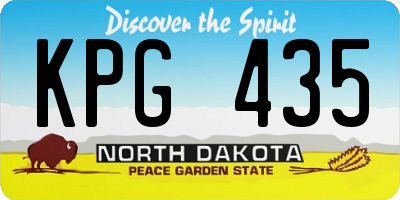 ND license plate KPG435