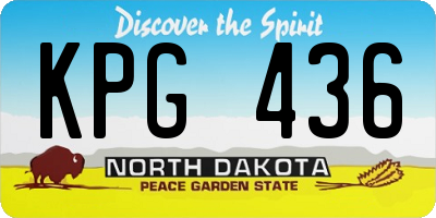 ND license plate KPG436