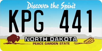 ND license plate KPG441