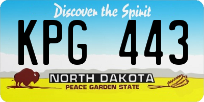 ND license plate KPG443