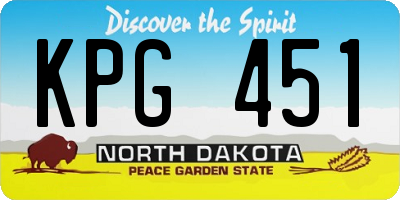 ND license plate KPG451