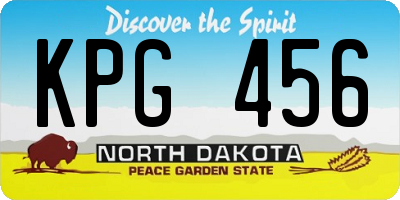 ND license plate KPG456