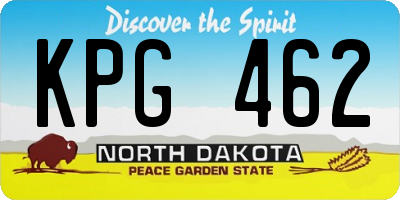 ND license plate KPG462
