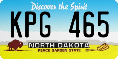ND license plate KPG465