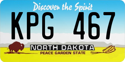 ND license plate KPG467
